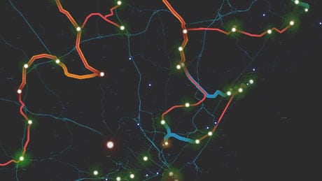 보스턴의 변전소 송전선 맵