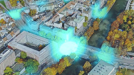 독일 뮌헨의 자동차 사고 위치 히트 맵